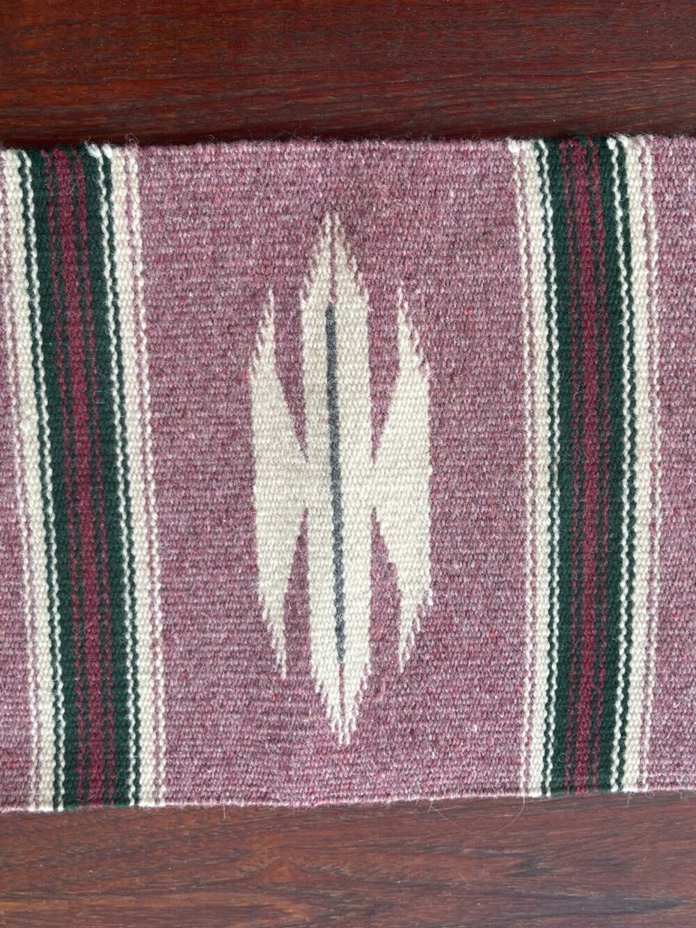 Chimayo Medium Red Wine Green Geometric Weaving